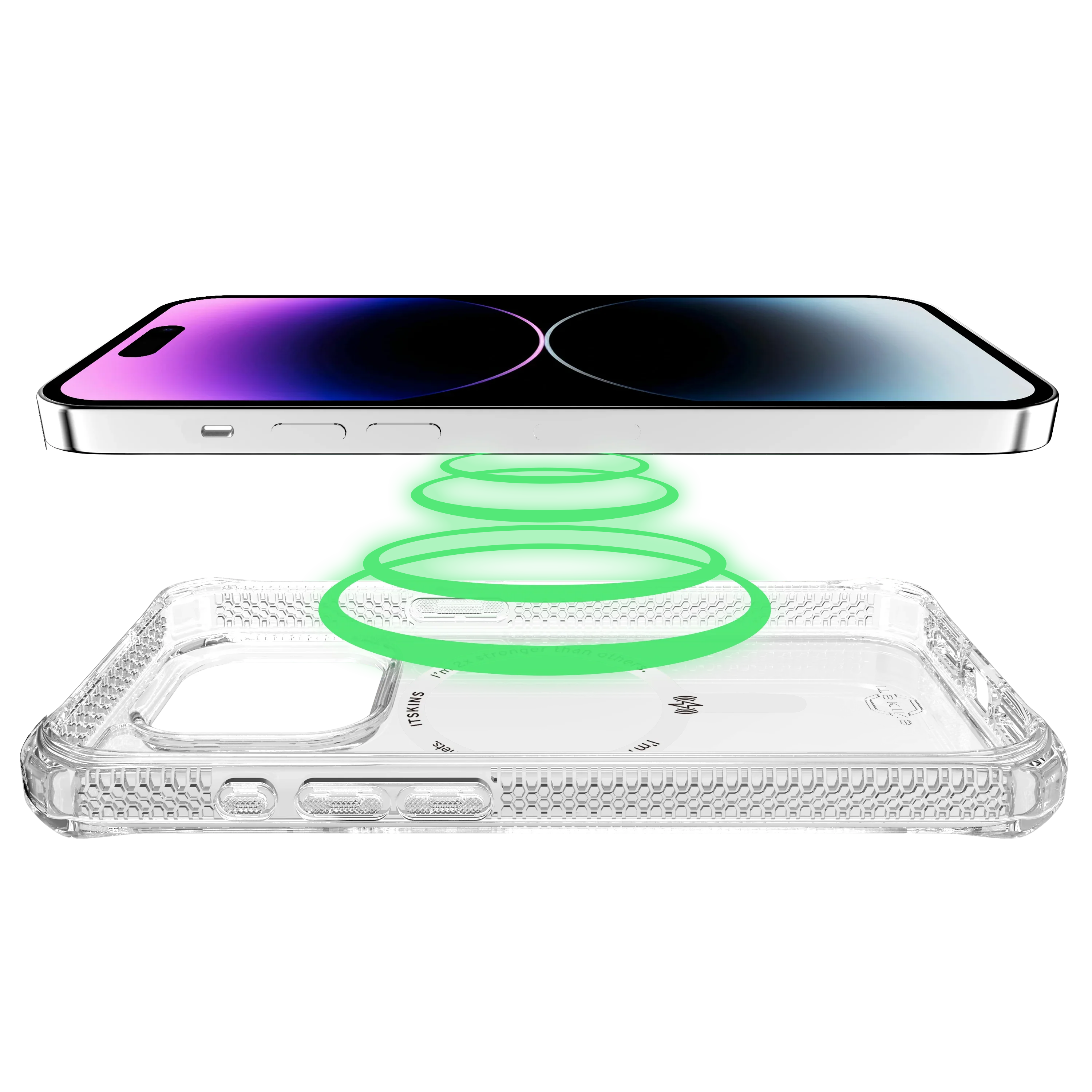 Itskins Hybrid Clear iPhone 15 Pro Max Magsafe Case - Transparent - Tashqila Itskins Hybrid Clear iPhone 15 Pro Max Magsafe Case - Transparent - Tashqila
